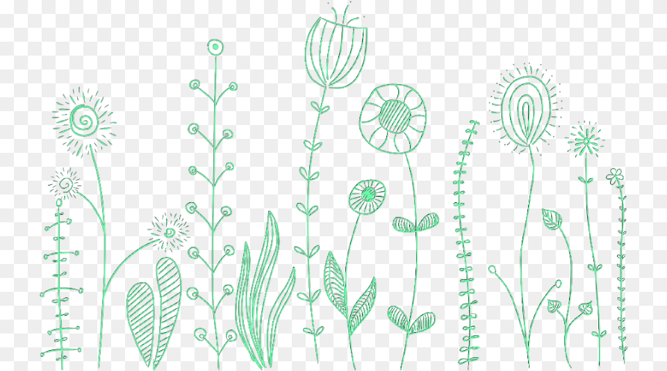 Ftestickers Flowers Doodle Green Drawing, Pattern, Art, Plant, Graphics Free Transparent Png