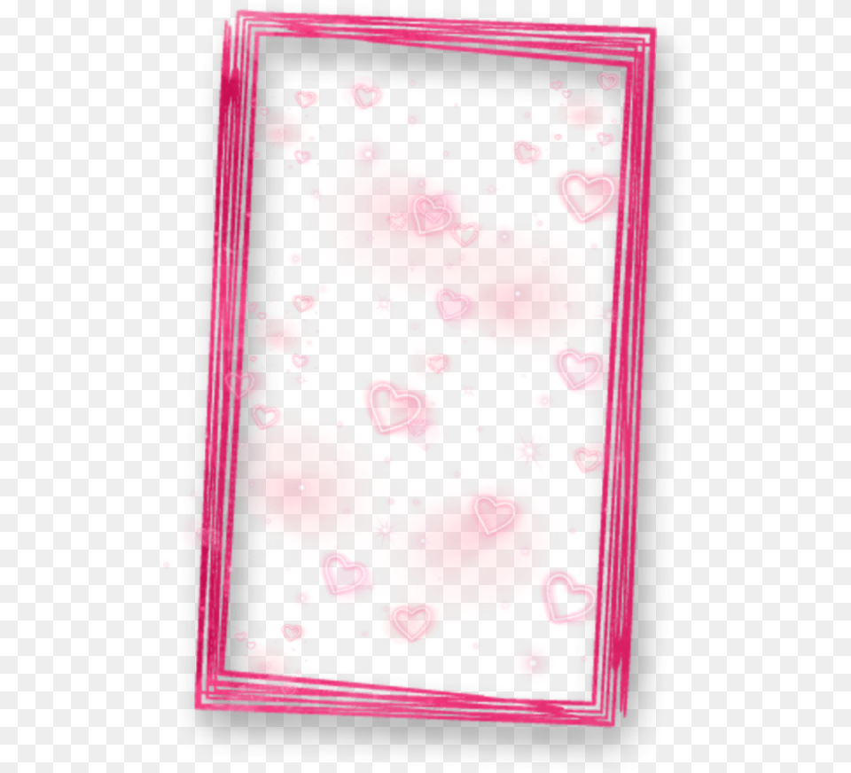 Ftestickers Frame Borders Neon Hearts Origftesticker Paper, Art, Graphics, Purple Png Image