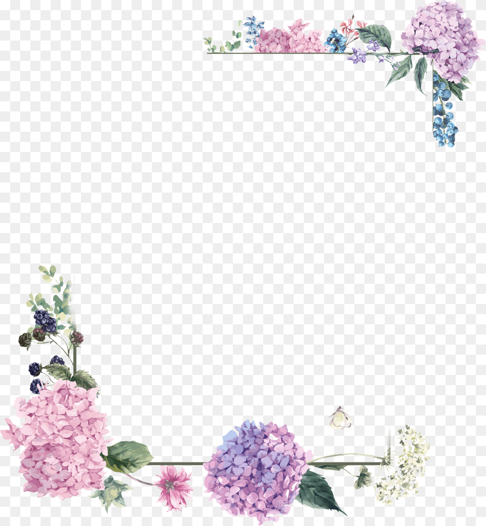Ftestickers Frame Borders Watercolor Flowers Pink Floral Frame Square, Flower, Plant, Art, Floral Design Free Transparent Png
