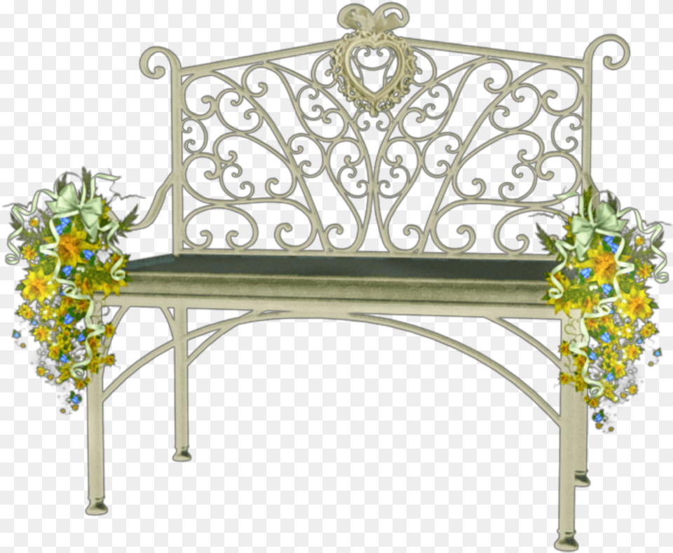 Ftestickers Garden Park Bench Flowers Outdoor Bench, Furniture, Flower, Flower Arrangement, Flower Bouquet Png Image