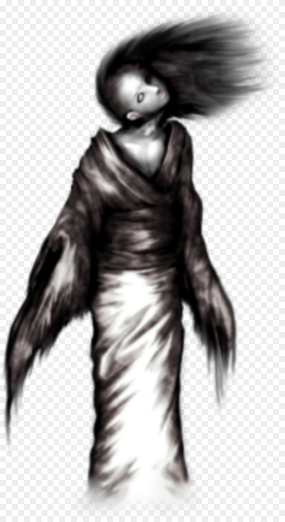 Ftestickers Halloween Ghost Demon Creepy Fatal Frame Broken Neck, Person, Angel, Face, Head Free Transparent Png