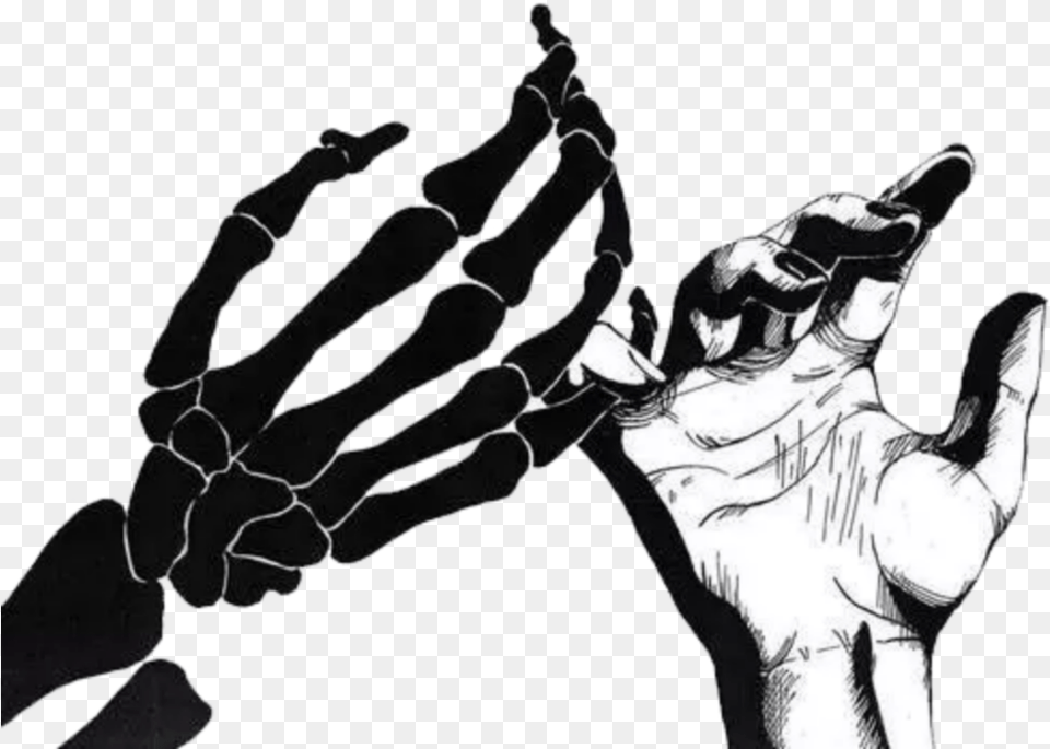 Ftestickers Halloween Skeleton Hands Scary Creepy Skeleton Hand Pinky Promise, Body Part, Person, Stencil, Finger Png Image