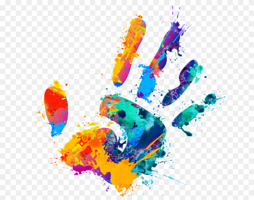 Ftestickers Hand Handprint Paint Colorful Colorful Hand Print, Art, Graphics, Modern Art, Purple Png