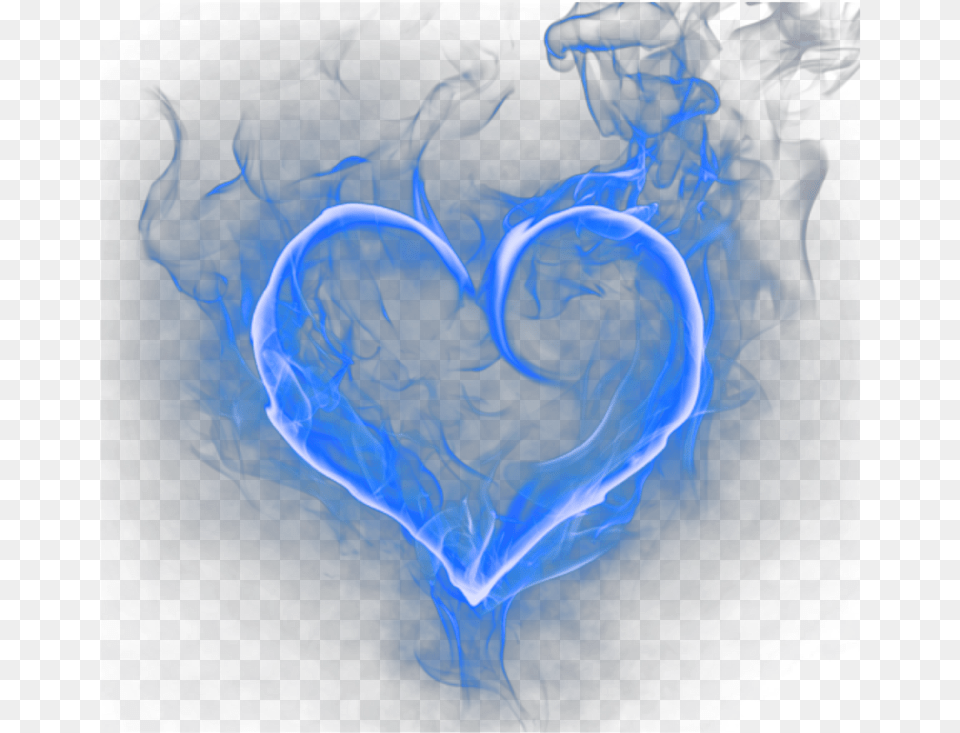 Ftestickers Heart Fire Flames Bluefire Transparent Blue Fire Heart, Accessories, Pattern Free Png Download