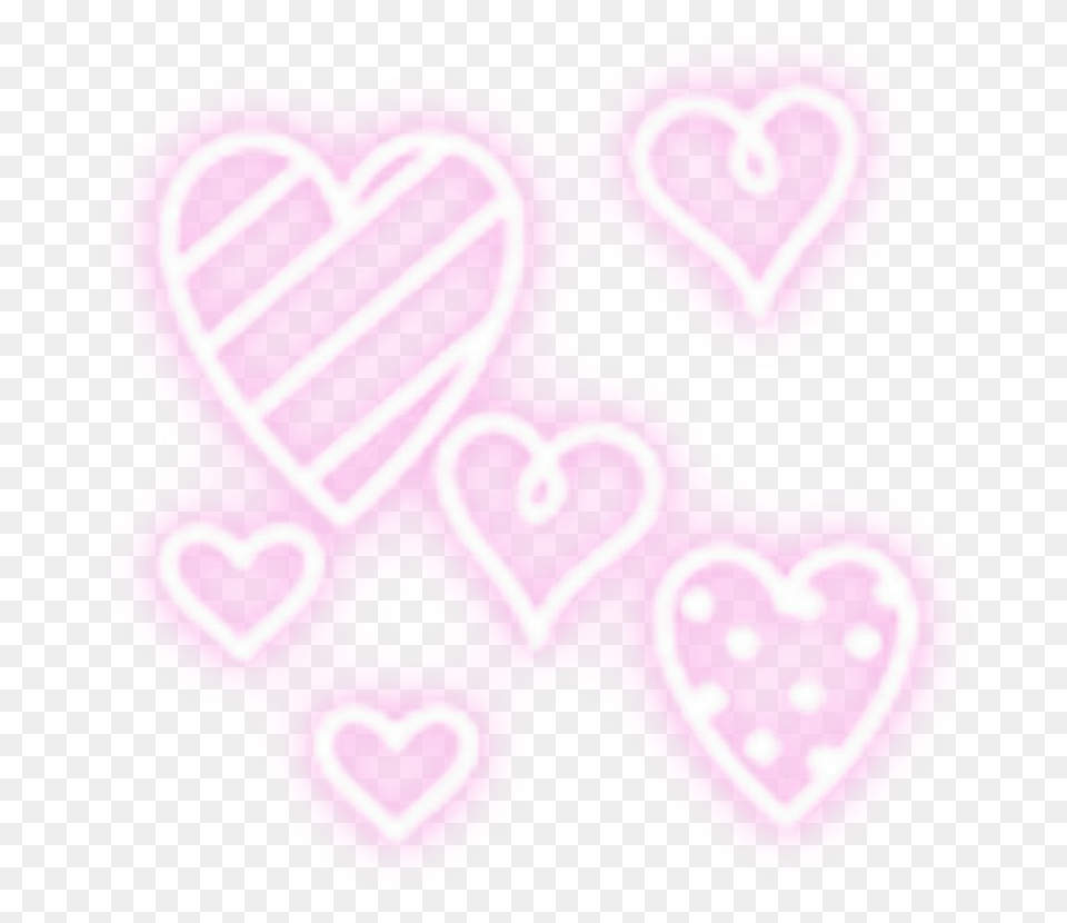 Ftestickers Hearts Light Glow Glowing Luminous Pink Love, Cream, Dessert, Food, Icing Free Png