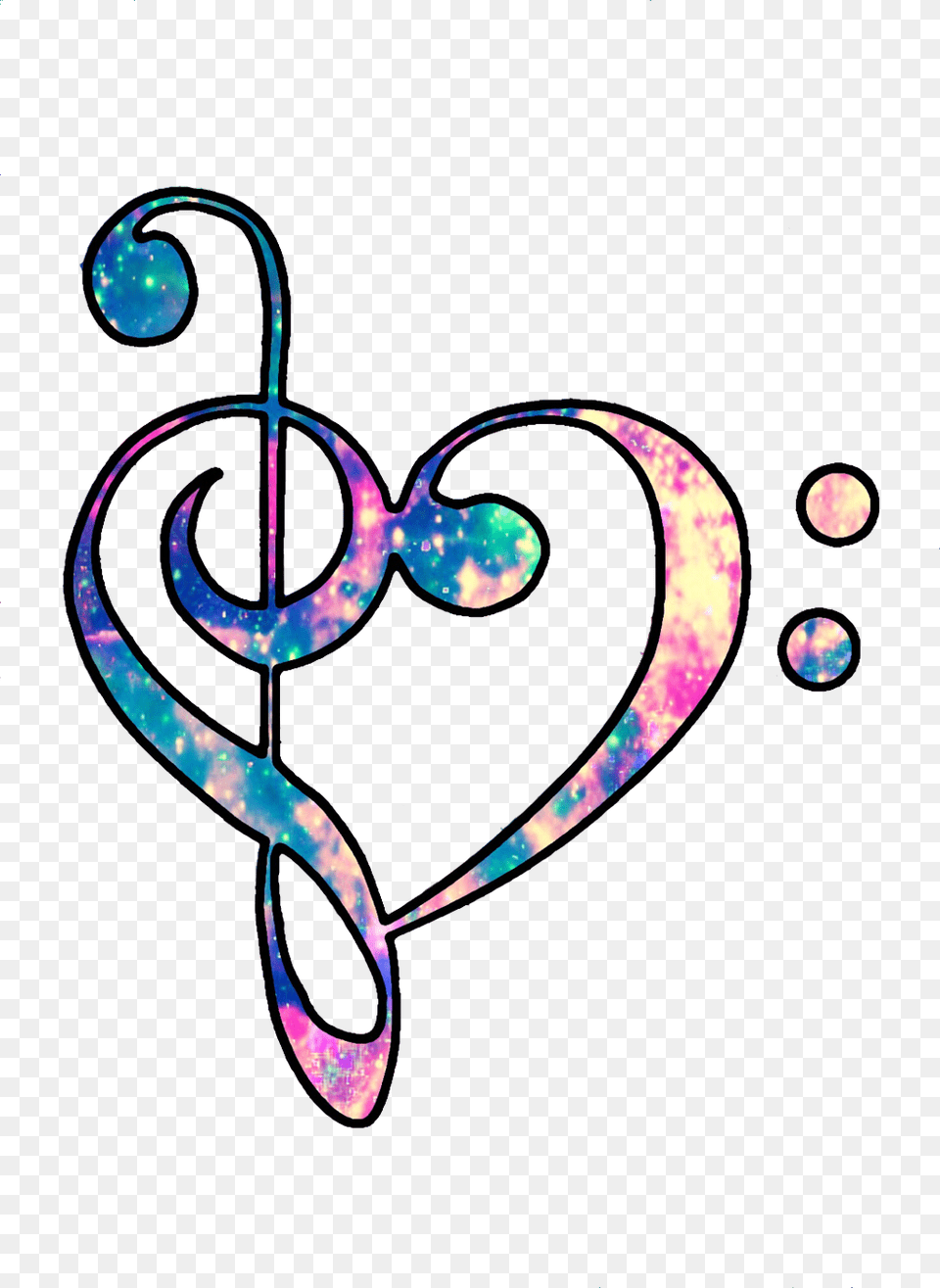 Ftestickers Hearts Love Music Trebleclef Musicnotes Colorful Treble Clef Heart, Accessories, Gemstone, Jewelry, Symbol Png Image