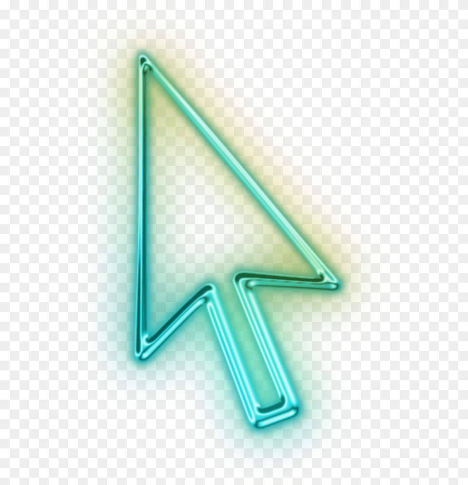 Ftestickers Icon Cursor Arrow Neon Green Cool Mouse Cursor, Light Free Png Download