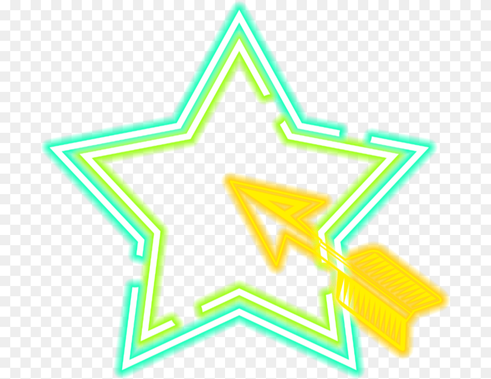 Ftestickers Icon Heart Arrow Neon Luminous Aesthetic, Light, Star Symbol, Symbol, Cross Free Png