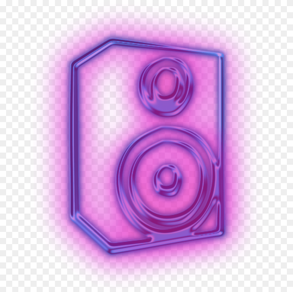 Ftestickers Icon Music Speaker Neon Purple Neon Music Icon, Disk, Pattern, Accessories, Light Free Transparent Png