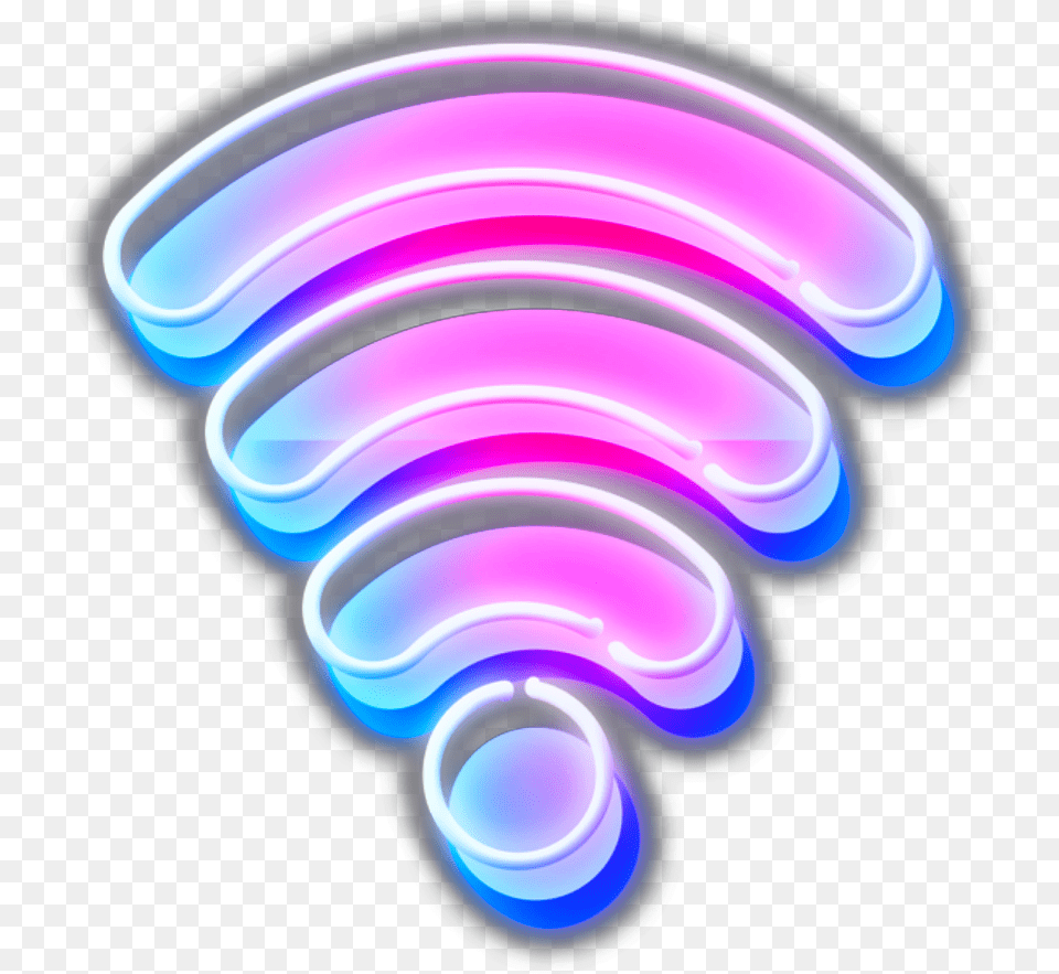 Ftestickers Icon Wifi Neon Luminous Colorful Wifi Icon Neon, Light Png Image