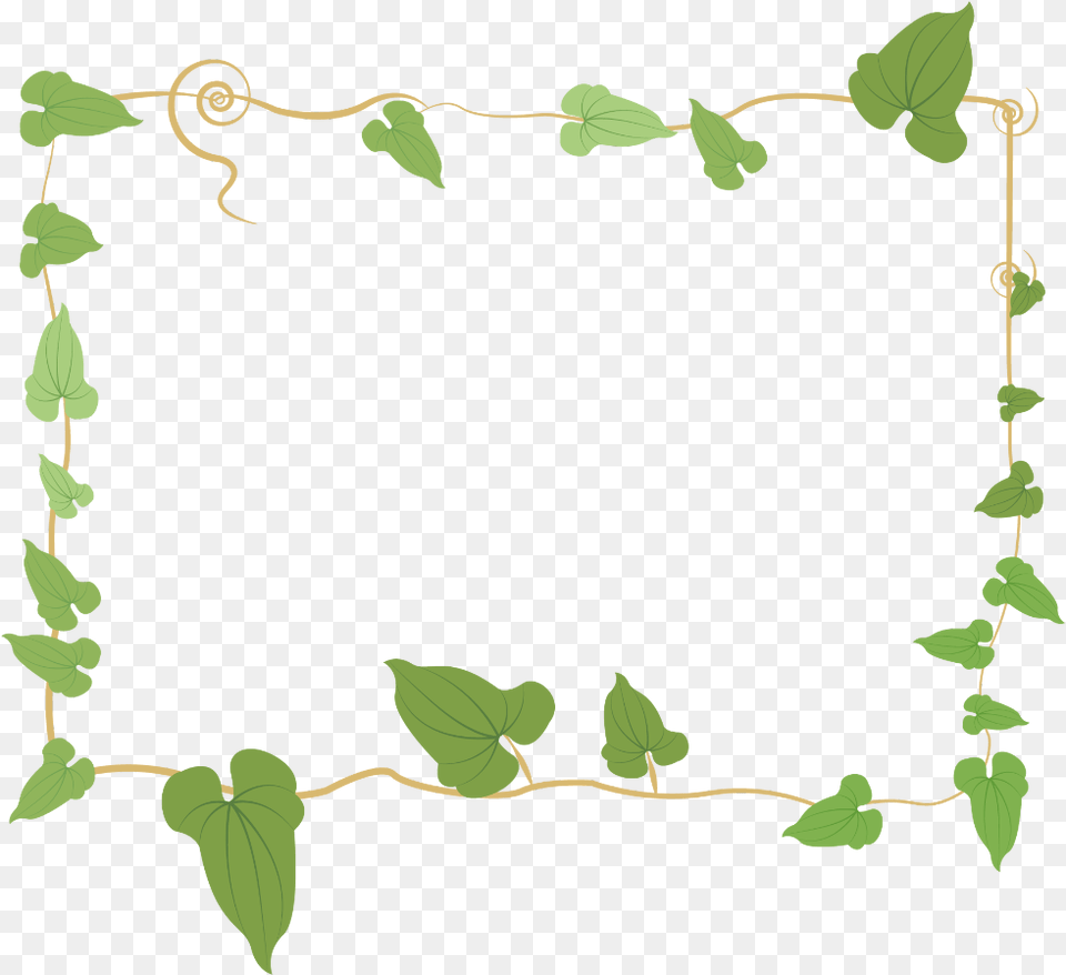 Ftestickers Leaves Frame Borders Green Green, Leaf, Plant, Vine Png Image