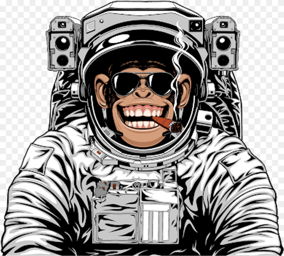 Ftestickers Monkey Astronaut, Accessories, Sunglasses, Male, Photography Free Png Download