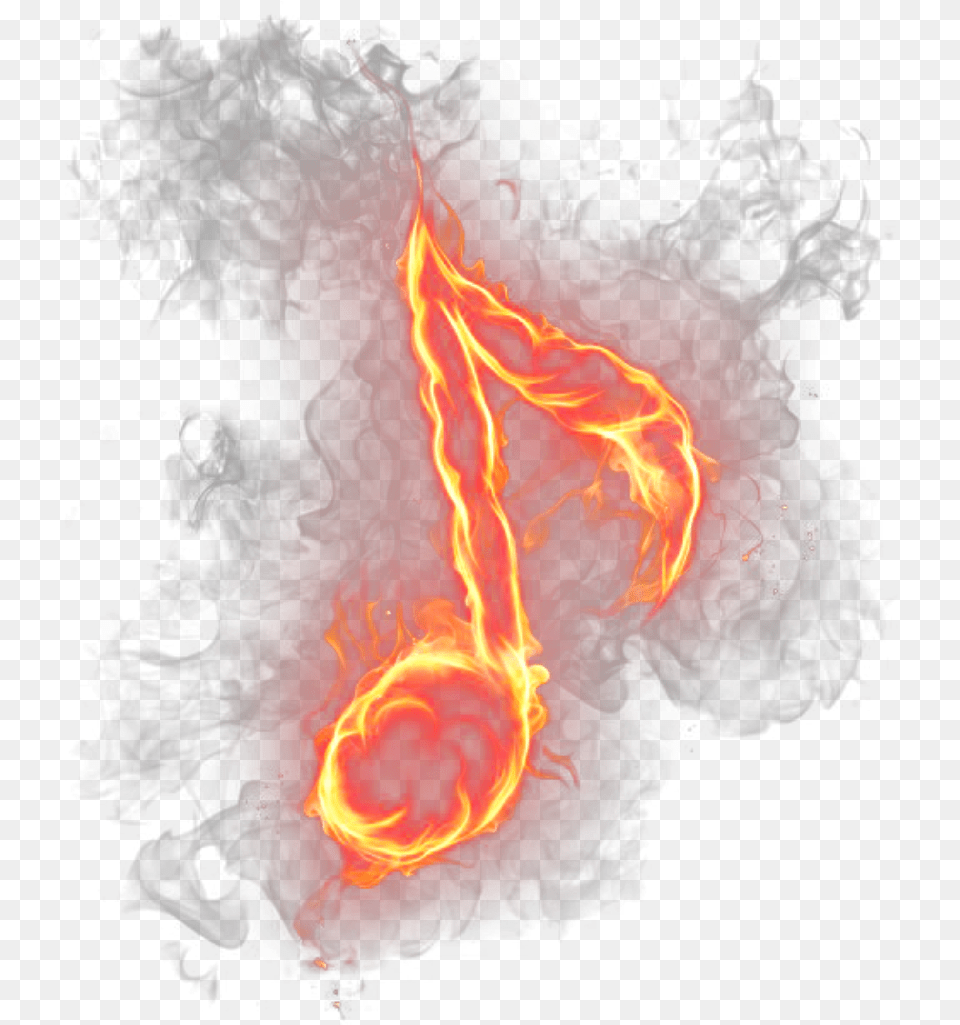 Ftestickers Music Musicnote Fire Flames Fire Music Note Background, Mountain, Nature, Outdoors, Bonfire Free Transparent Png