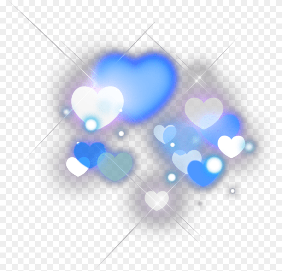 Ftestickers Overlay Hearts Light Sparkle Blue Blue Heart Sparkle, Flare, Lighting, Electronics Png