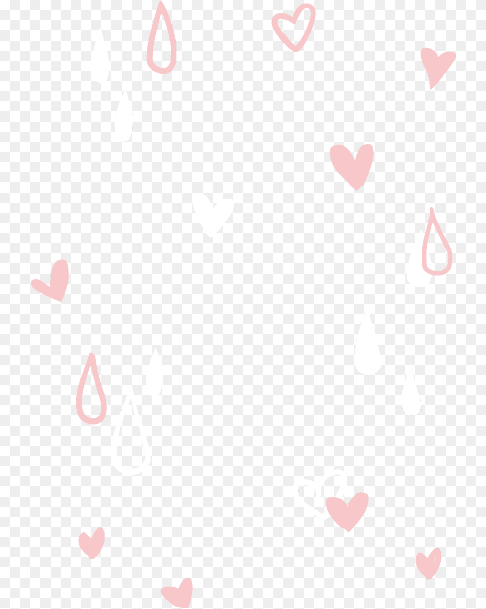 Ftestickers Overlay Shading Hearts Raindrops Pink Heart, Flower, Petal, Plant, Paper Free Png Download