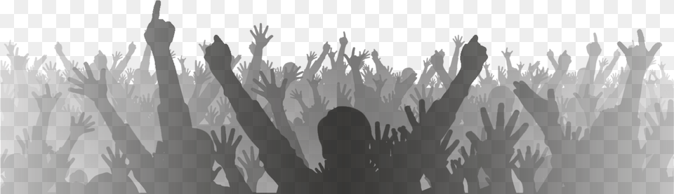 Ftestickers People Crowd Cheering Silhouette Transparent Crowd Hands, Concert, Person, Audience, Rock Concert Free Png Download
