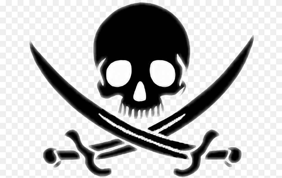 Ftestickers Pirate Skull Sword Pirate, Person, Symbol, Animal, Dinosaur Free Png Download
