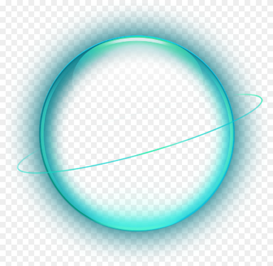 Ftestickers Planet Venus Neon Luminous Blue Circle, Sphere, Plate Png Image