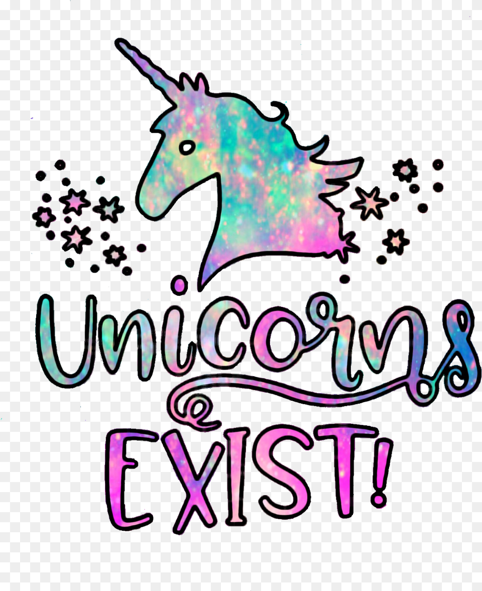 Ftestickers Quotes Sayings Unicorns Stars Colorful, Purple, Art Free Png Download