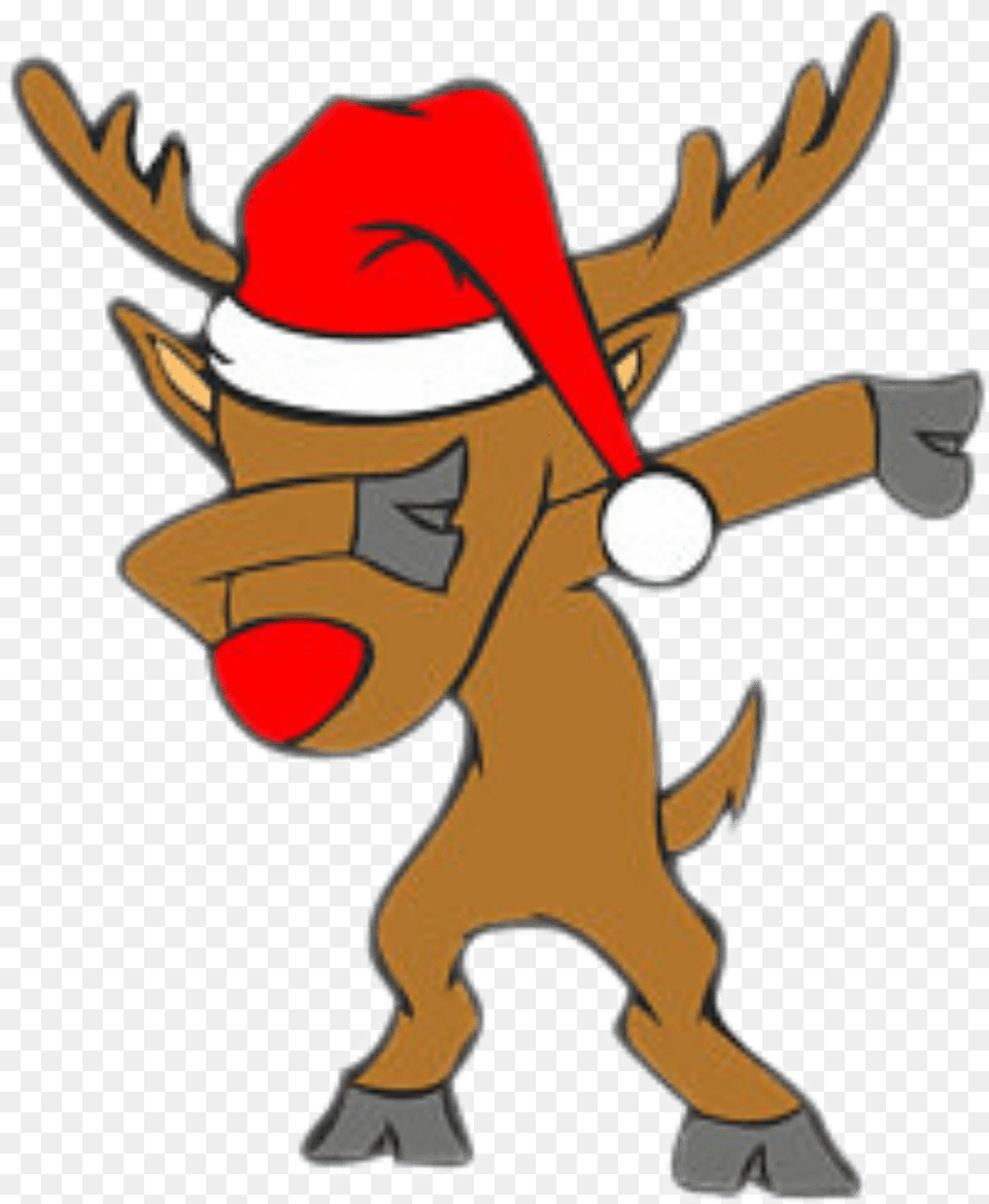 Ftestickers Reindeer Rudolph Dab Dance Christmas Dania Dabbing Reindeer Clipart, Baby, Person, People, Outdoors Free Png Download