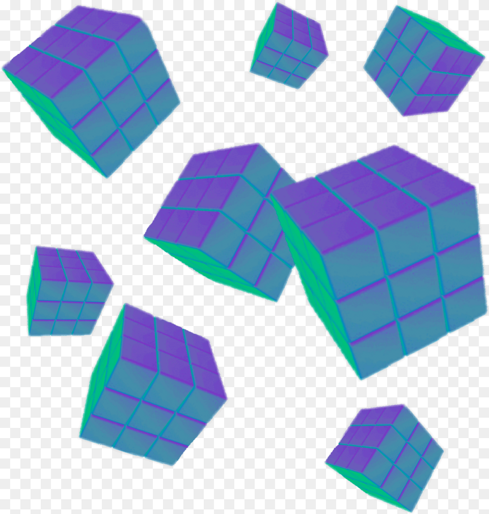 Ftestickers Rubicscube Vaporwave Aesthetic Holographic Mechanical Puzzle, Toy, Rubix Cube Png Image