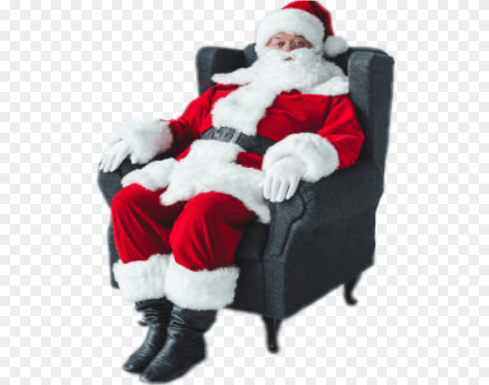 Ftestickers Santa Sit Relax Chair Christmas Danial8986 Santa Sitting On Chair, Baby, Clothing, Glove, Person Free Transparent Png