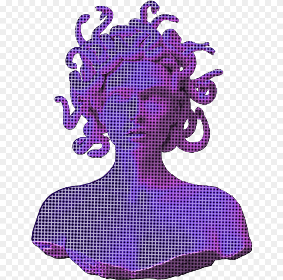 Ftestickers Sculpture Vaporwave Aesthetic Holographic, Purple, Person, Head, Face Free Transparent Png