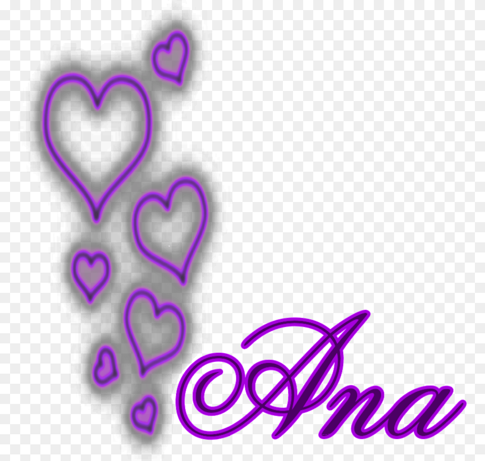 Ftestickers Signature Glowing Hearts Neon Salon, Purple, Light, Text Png