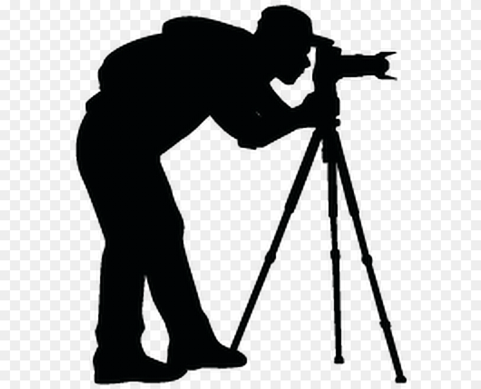 Ftestickers Silhouette People Man Photographer Photo Camera With Tripod, Photography Png Image