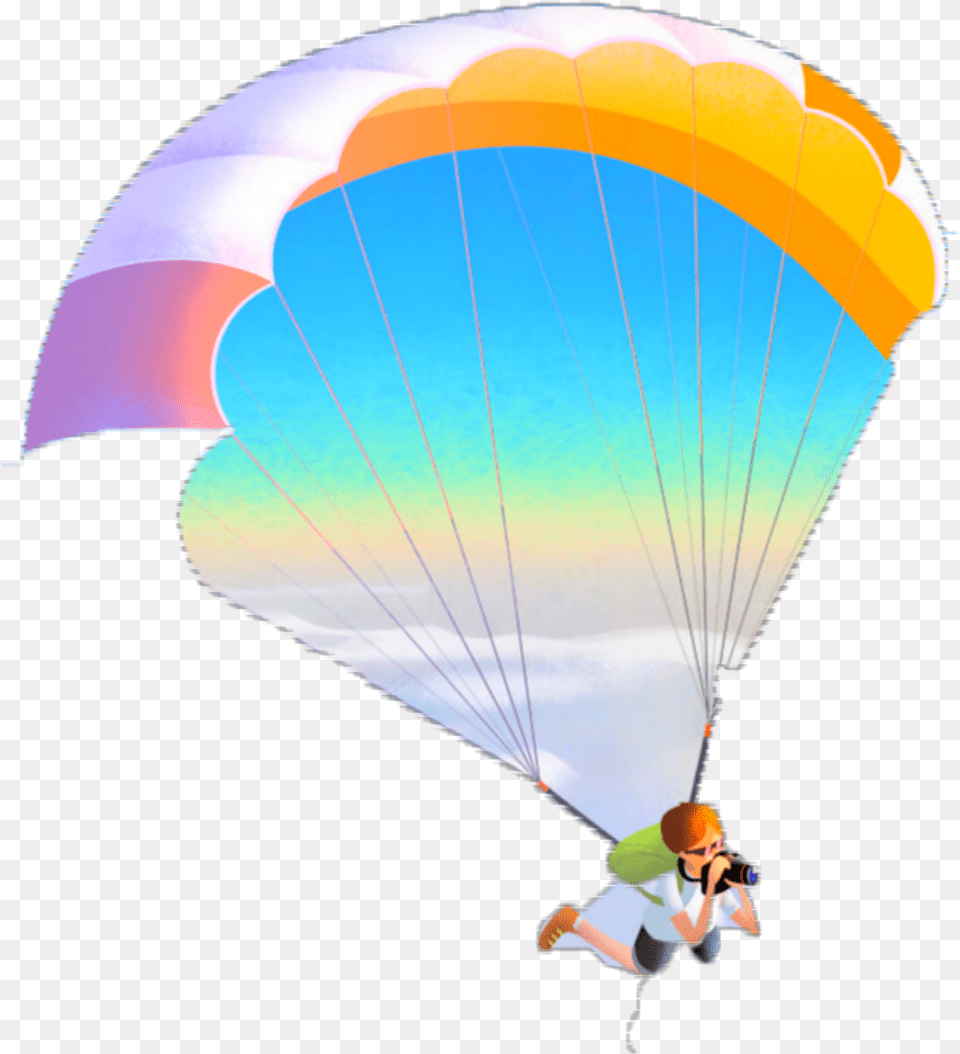 Ftestickers Skydiving Skydiver Colorful Parachute Animation, Boy, Child, Male, Person Free Png Download