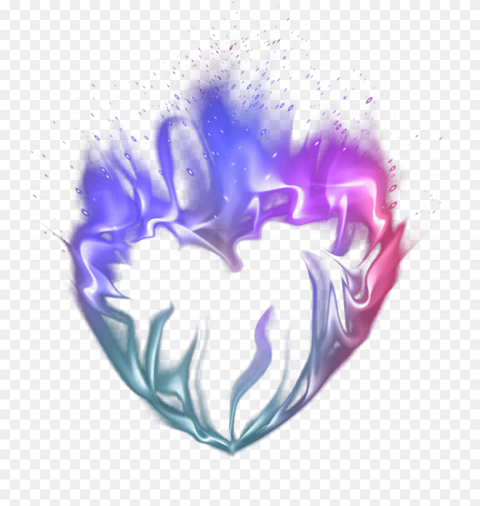 Ftestickers Smoke Flames Heart Luminous Aesthetic Heart, Art, Graphics, Purple, Pattern Free Transparent Png