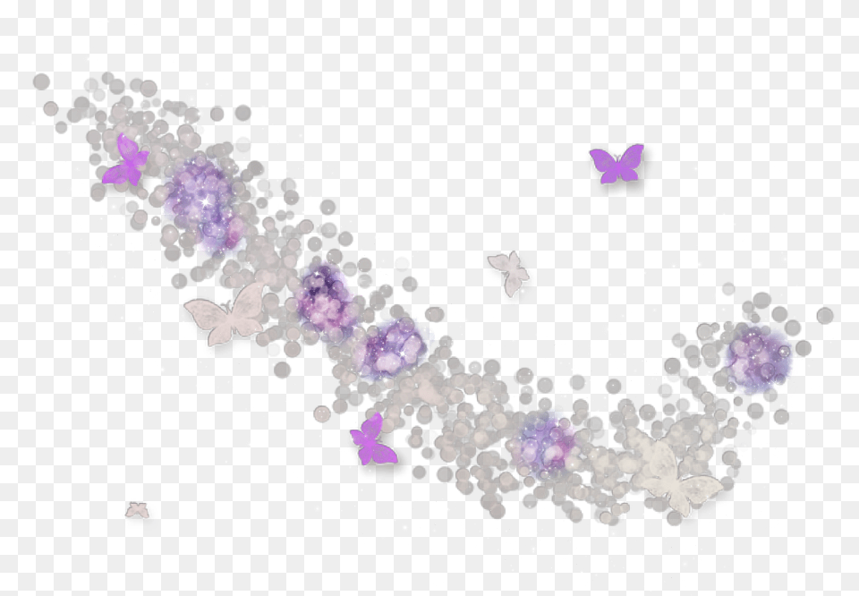 Ftestickers Sparkle Butterflies Purple Necklace, Crystal, Accessories, Mineral Png
