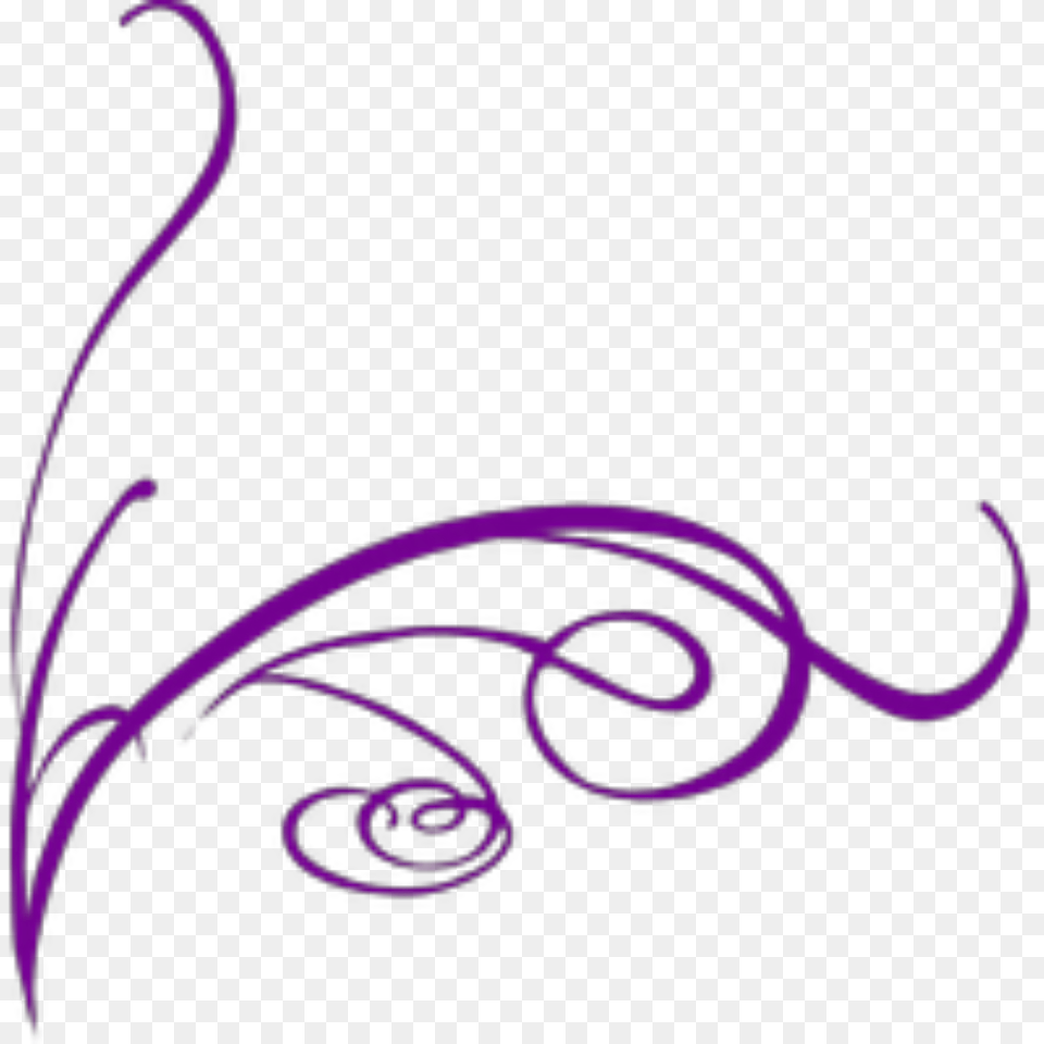 Ftestickers Swish Swirl Border Corner Purple, Art, Floral Design, Graphics, Pattern Png Image