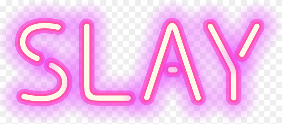 Ftestickers Text Typography Slay Neon Graphic Design, Light, Purple Free Png Download
