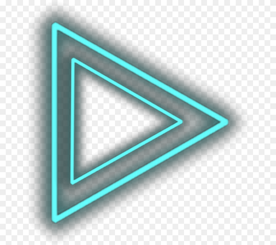 Ftestickers Triangle Neon Luminous Teal Blue Triangle, Light Free Png Download