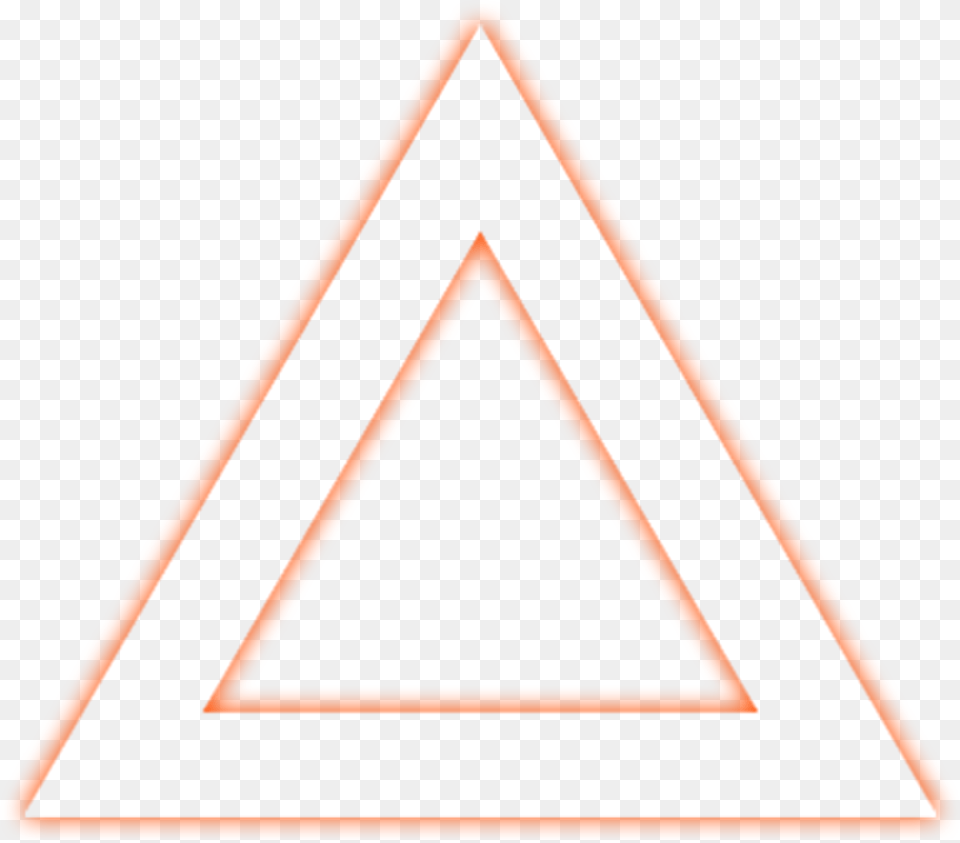 Ftestickers Triangle Transparent Glow Neon Opaci Glowing Orange Triangle, Symbol Png Image