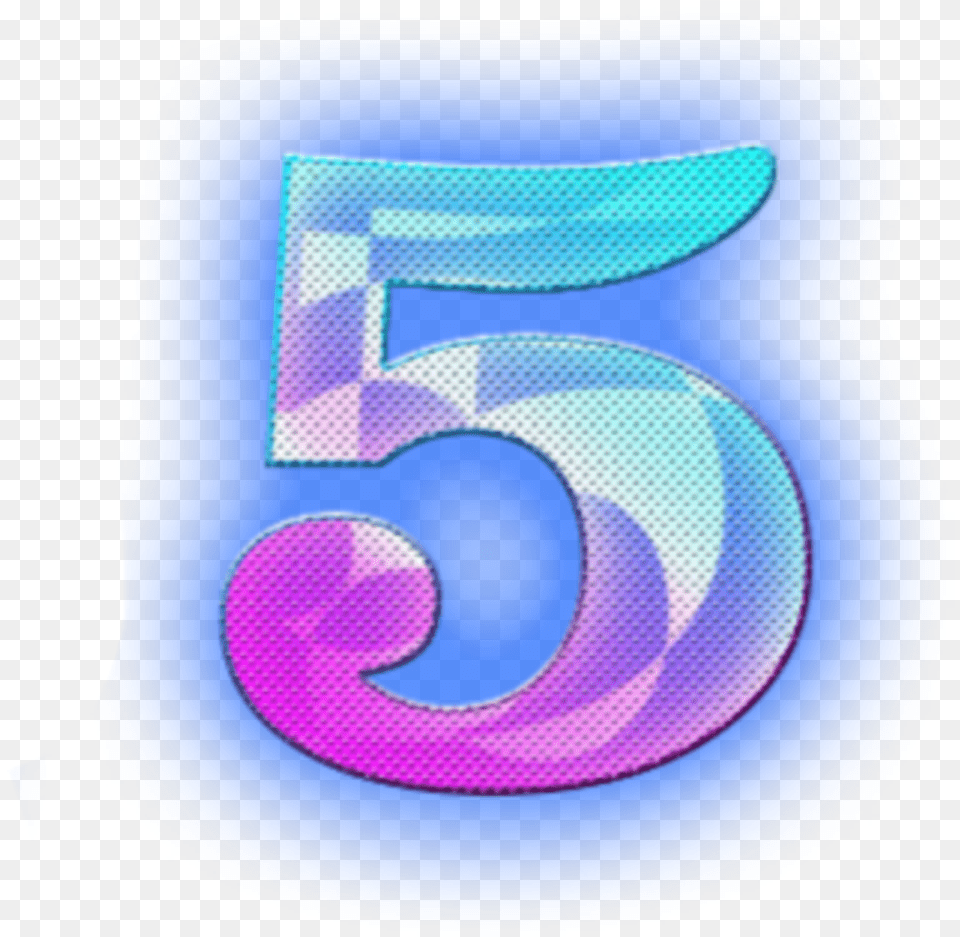Ftestickers Typography Numbers 5 Neon Luminous Transparent Number 5 Neon, Symbol, Text Free Png