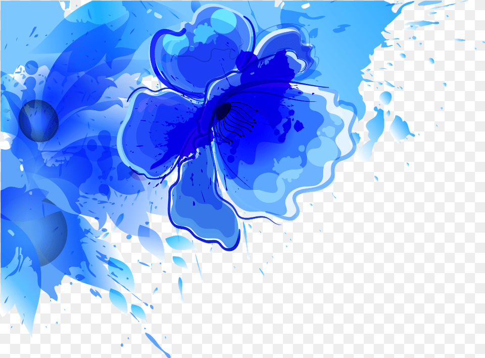 Ftestickers Watercolor Blue Flower Border, Art, Graphics, Plant, Petal Free Png