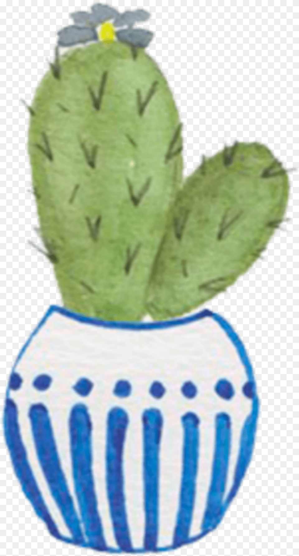 Ftestickers Watercolor Cactus Potted Cute, Jar, Pottery, Vase, Plant Free Png