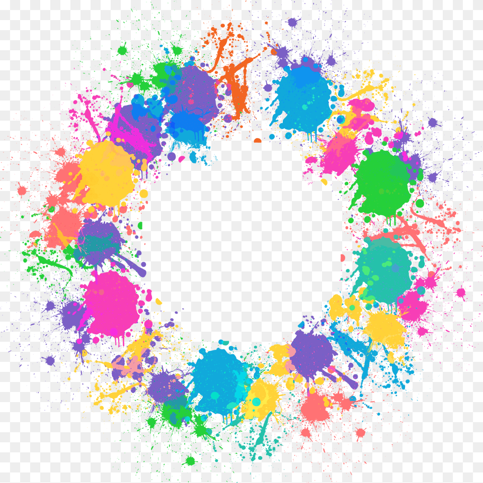 Ftestickers Watercolor Circle Wreath Colorful, Art, Graphics, Pattern, Purple Png Image