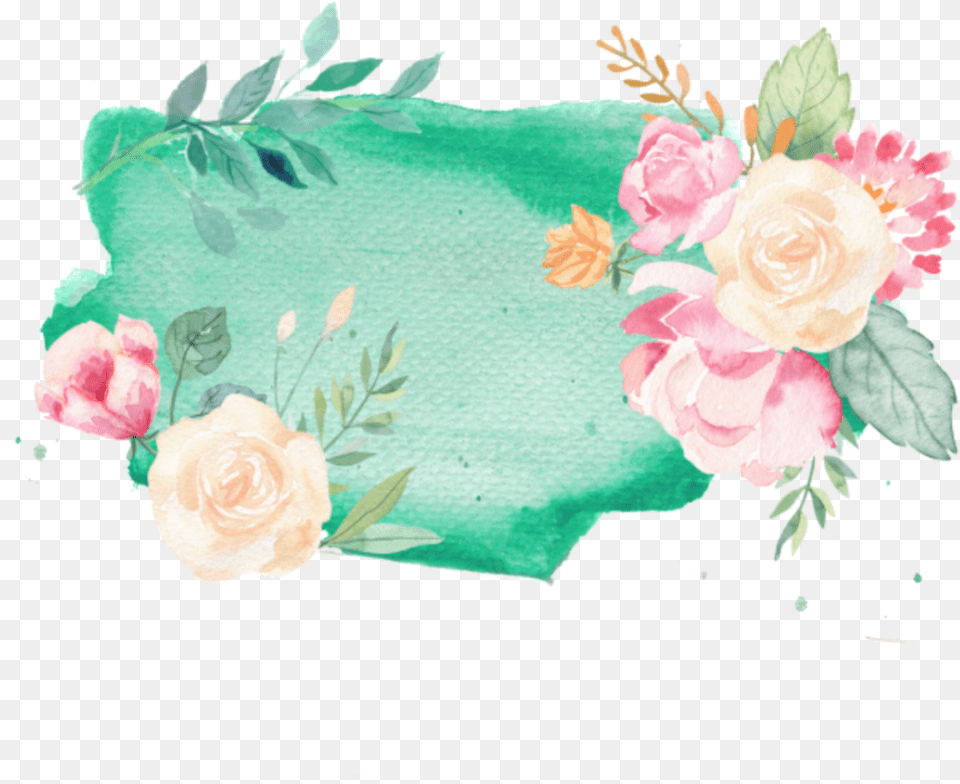 Ftestickers Watercolor Flowers Background Frame Colorfu Background Frame Hd, Flower, Plant, Rose, Art Png