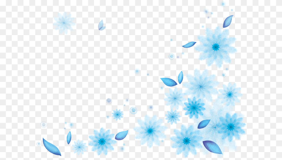 Ftestickers Watercolor Flowers Border Corner Blue Floral Design, Plant, Daisy, Flower, Nature Free Png Download