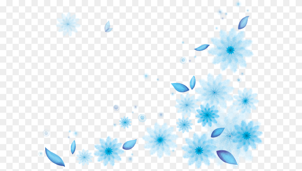 Ftestickers Watercolor Flowers Border Corner Blue Flower, Plant, Daisy, Nature, Outdoors Free Transparent Png
