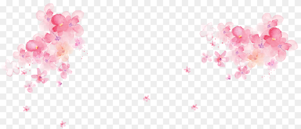 Ftestickers Watercolor Flowers Corners Transparent Pink Watercolor Floral Desktop Backgrounds, Flower, Petal, Plant, Cherry Blossom Free Png Download