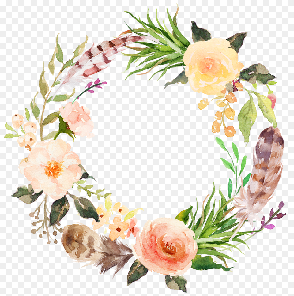 Ftestickers Watercolor Flowers Floralwreath, Art, Rose, Plant, Pattern Png Image