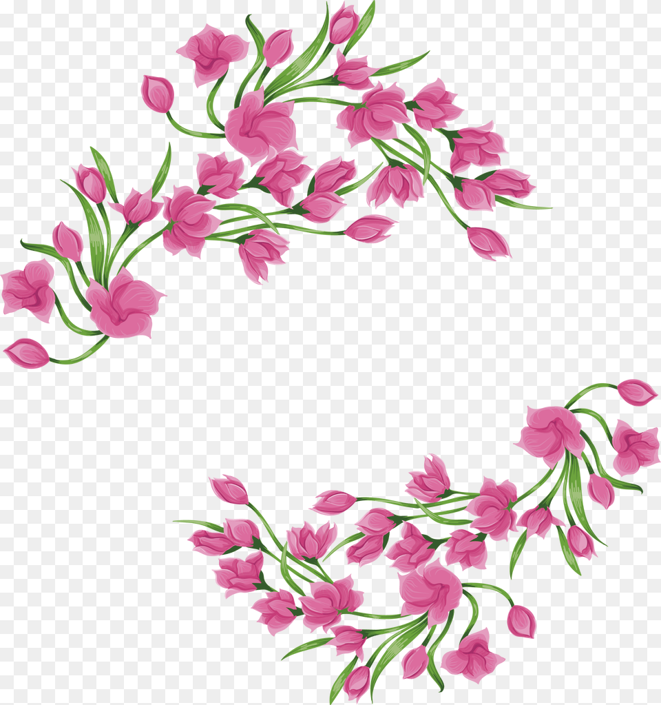 Ftestickers Watercolor Flowers Frame Borders Pinkroses, Art, Floral Design, Graphics, Pattern Png Image
