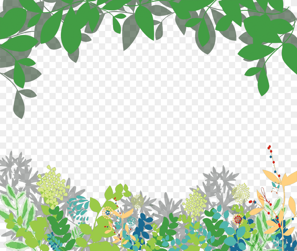 Ftestickers Watercolor Flowers Greenery Green Floral Background, Art, Vegetation, Plant, Pattern Png Image