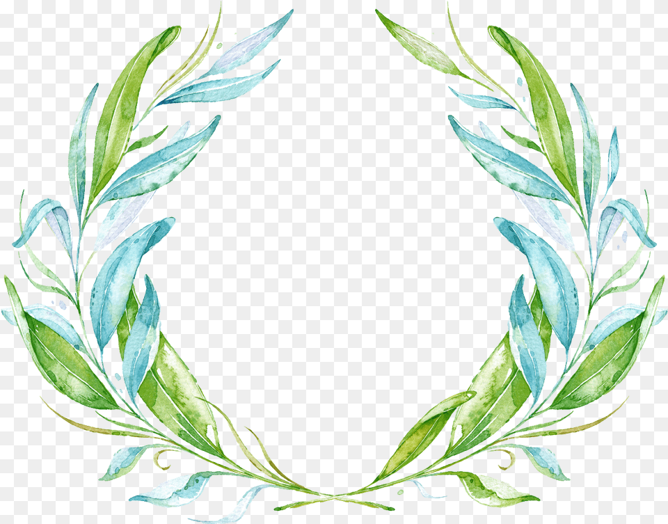 Ftestickers Watercolor Frame Leaves Green Watercolor Flower, Art, Floral Design, Graphics, Pattern Free Png Download