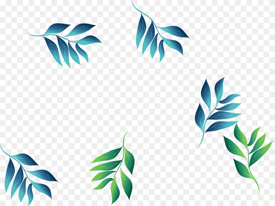 Ftestickers Watercolor Leaves Blue Green, Art, Floral Design, Graphics, Pattern Free Png Download