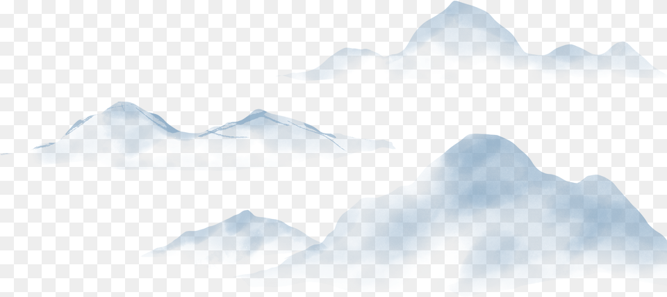 Ftestickers Watercolor Mountains Chinesestyle Asian Tra Snow, Ice, Nature, Outdoors, Mountain Png Image